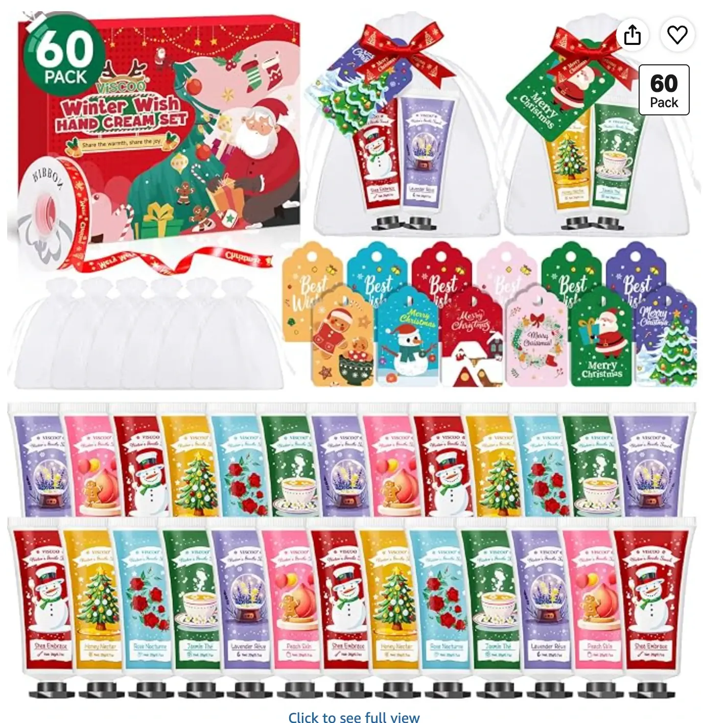 60 Sets Christmas Hand Cream Gift Set for Women, Hand Lotion In Bulk