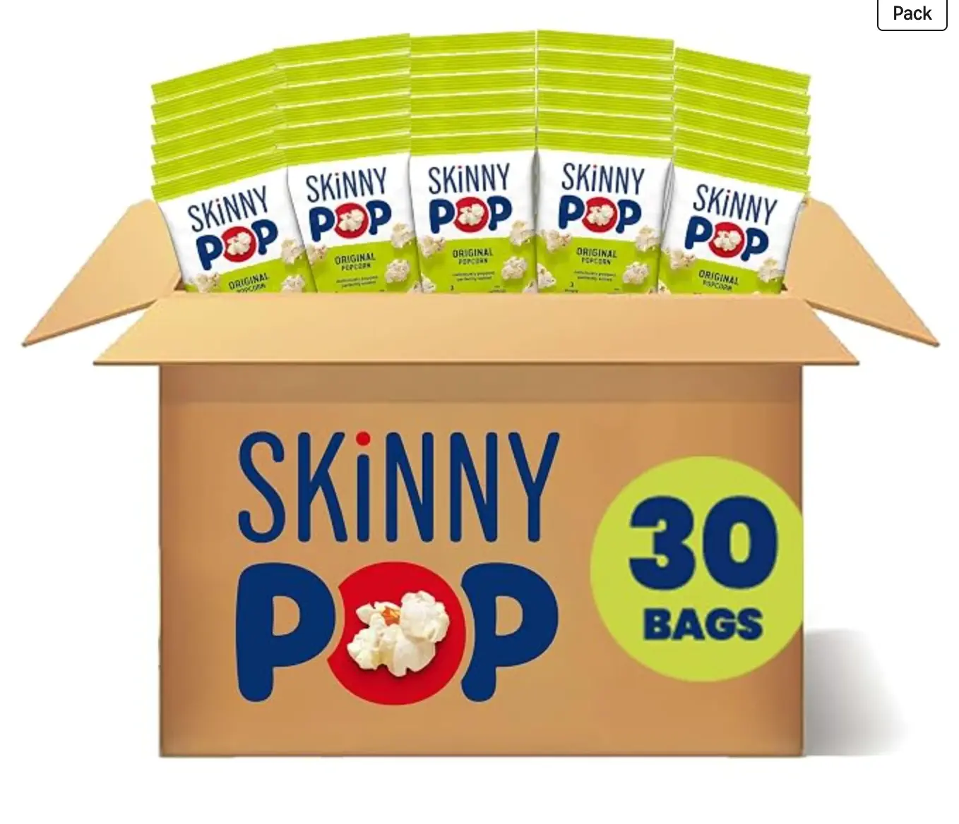 SKINNYPOP Original, Gluten Free Popcorn Bags, .65 oz (30 Count)