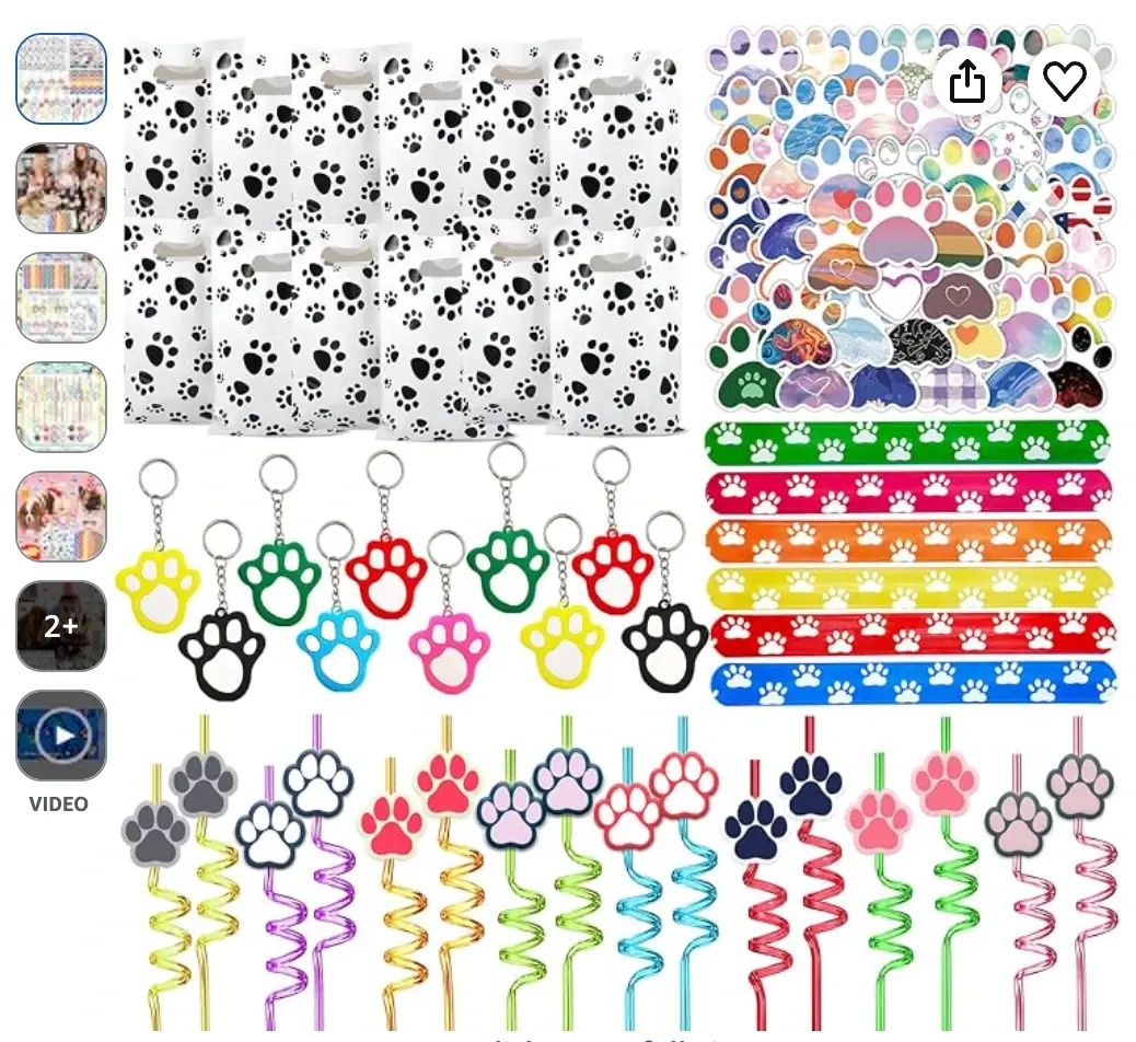 Paw Print Party Favors Set