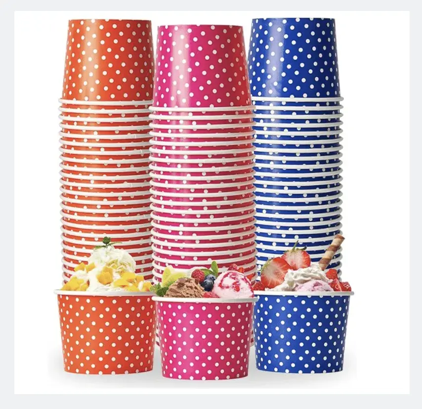 120 Pack 16 oz Ice Cream Cups, Disposable Dessert Cups for Cold or Hot Food