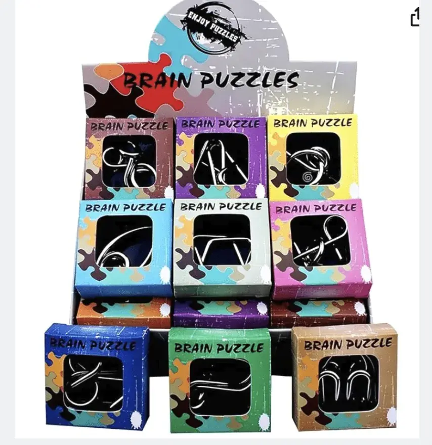24 Pack Metal Puzzles Brain Teaser IQ Wire Metal Puzzles for Adults Kids Teenagers Gifts Fidget Toys Educational Puzzle Games