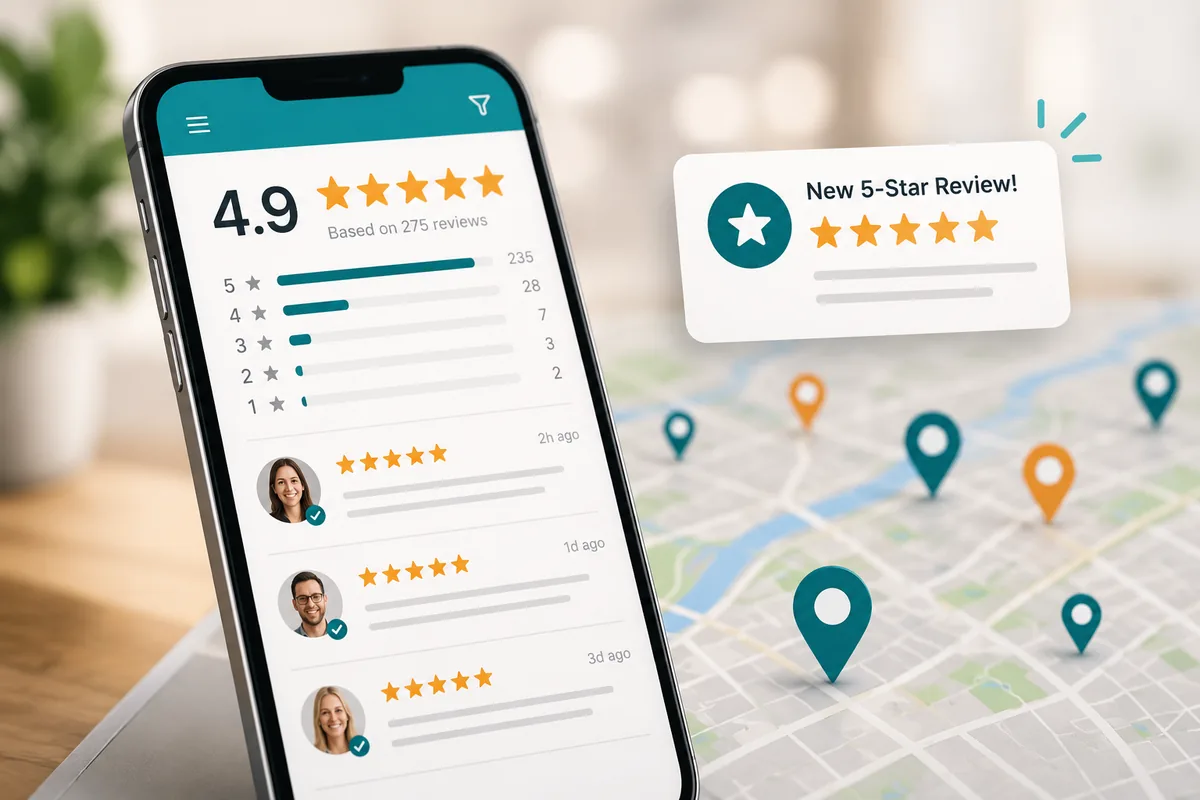 Home care agency review generation and reputation management shown across review sites