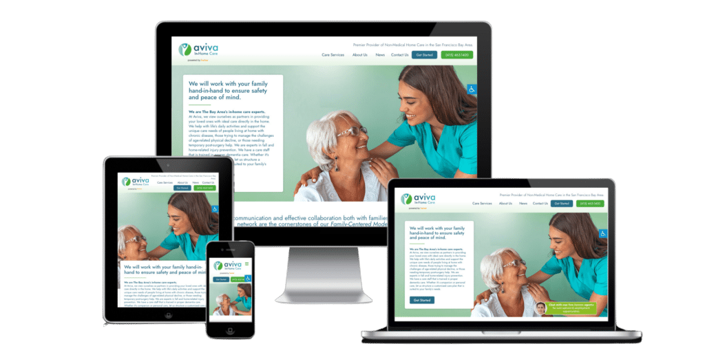 home care website design aviva in home care